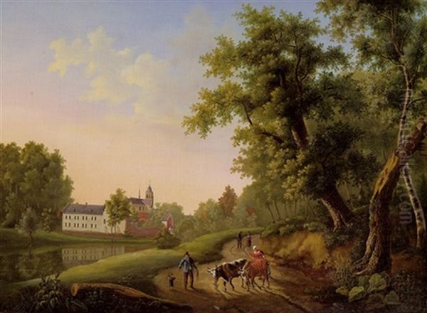 Viehtrieb Vor Einem Kloster - view 1