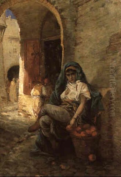 Marchande D'oranges Dans Le Casbah D'alger - view 1
