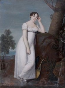 Portrait De Femme Dans Un Paysage by Le Chevalier de Chateauborg