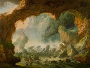 Morgengrauen In Der Neptungrotte Bei Tivoli by Claude Louis Chatelet