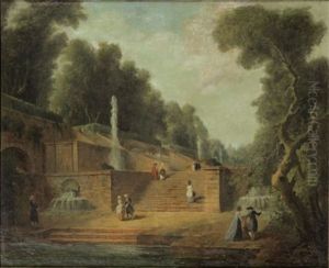 Promeneurs Dans Un Parc by Claude Louis Chatelet
