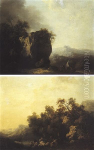 Paysage Rocheux Anime De Pecheurs - view 1
