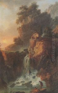 A View Of The Large Cascade At Terni Outside Rome, Near Foligno