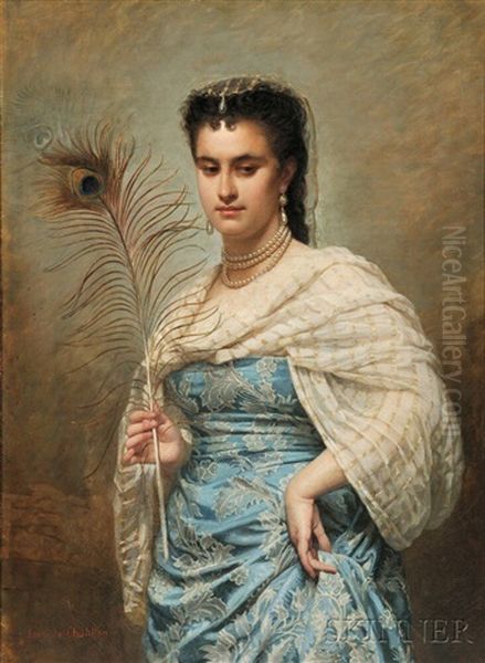 Woman With A Peacock Feather - view 1