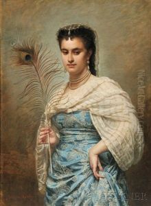 Woman With A Peacock Feather