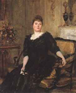Portrait Einer Dame Der Gesellschaft by Theobold Chatran