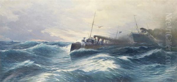Seascape/the Destroyer Thyella - view 1