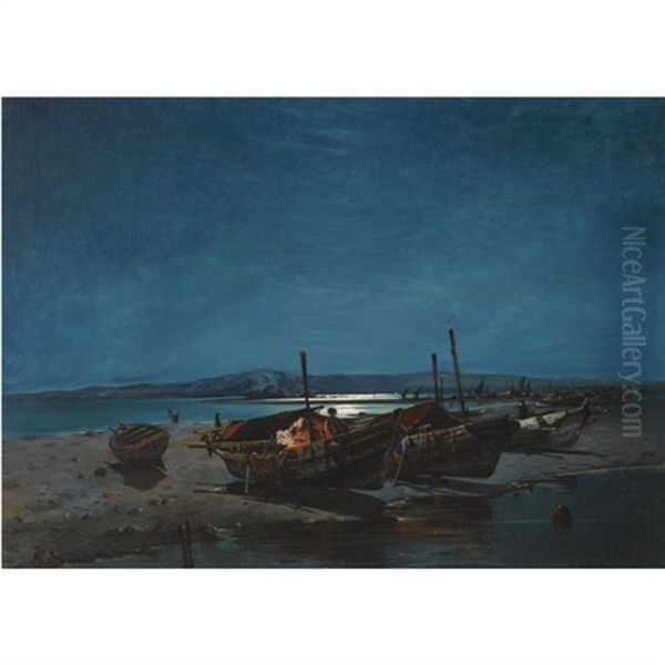 Fishing Boats By Moonlight - view 1