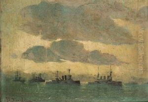 Greek War Ships In The Aegean