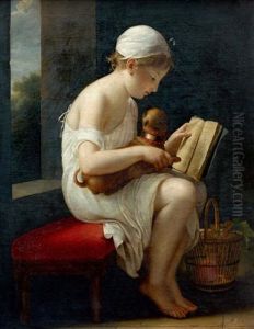 Jeune Fille Apprenant Les Lettres A Son Chien Jeune Fille Apprenant Les Lettres A Son Chien