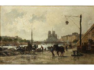 Isle De La Cite, Paris by Ernest Georges Chauvier de Leon