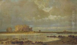 Paysage De Camargue Aux Flamants Roses by Ernest Georges Chauvier de Leon