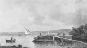 Rivage Mediterraneen (toulon?) by Ernest Georges Chauvier de Leon