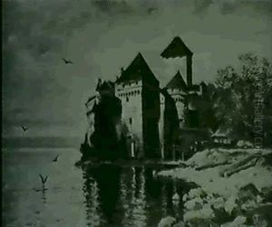 Schioss Chillon Am Genfer See by Ernest Georges Chauvier de Leon