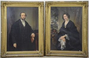 Portraits (2 Works) by Auguste Chauvin
