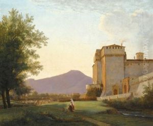 A View Of The Abbey Of Grottaferrata by Pierre Athanase Chauvin