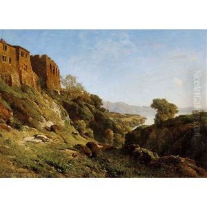 Sommerlandschaft Mit Festungsanlage Und Bucht Sommerlandschaft Mit Festungsanlage Und Bucht