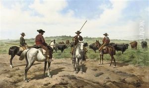 Garrochistas: Herding The Cattle by Jose Chaves