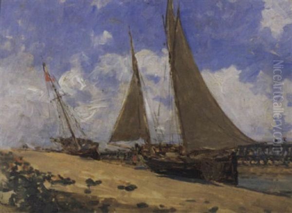 Fischerboot Am Strand Von Trouville - view 1
