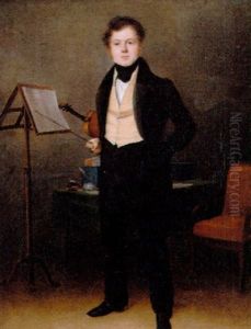 Den Unge Violinist Ved Sit Nodestativ by Victor Joseph Chavet