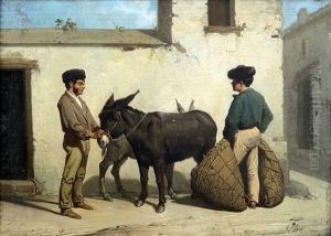 Mozos Con Burros by Jose Chavez Ortiz