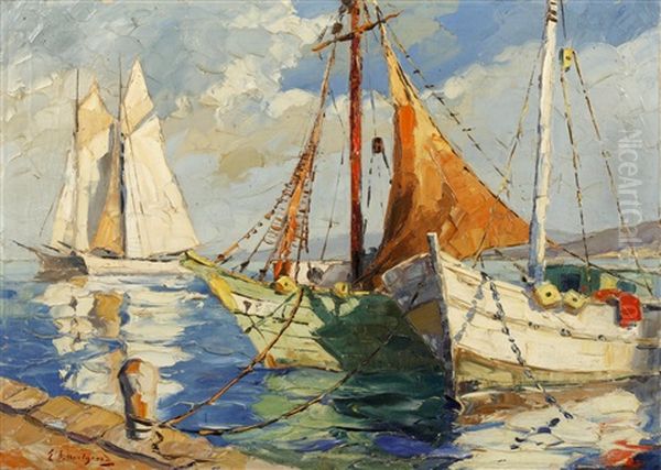 Boats In A Mediterranean Harbour - view 1