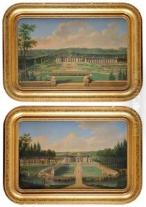 Vue Du Chateau De La Brosse, Cote Cour (+ Vue Du Chateau De La Brosse Cote Jardin; Pair After Royers) by Antoine Chazal