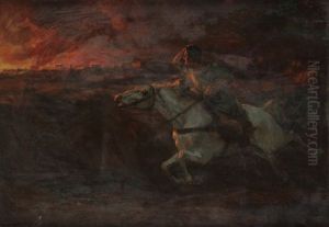 Vinicius Galopant Vers Rome Incendiee by Ulpiano Checa y Sanz