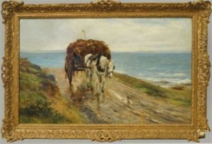 Horse And Cart Along A Seaside Track Horse And Cart Along A Seaside Track