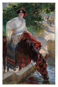 Watering The Horse by Ulpiano Checa y Sanz
