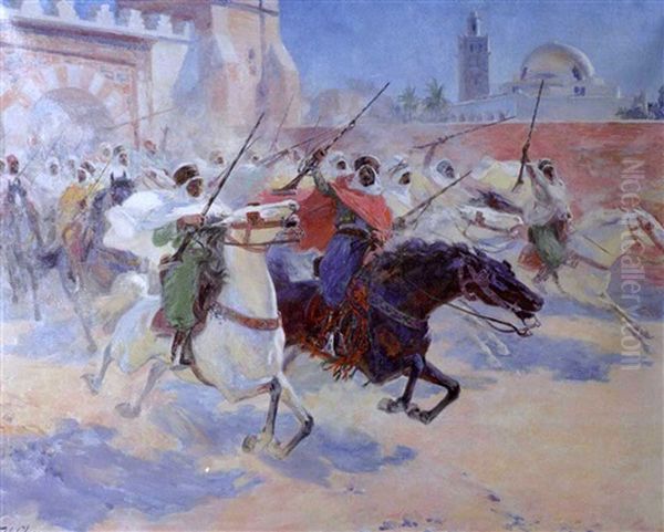 Jinetes Arabes Al Asalto (arab Horsemen On The Assault) - view 1