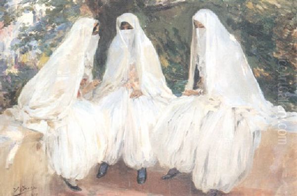 Three Algerian Beauties At The Well - view 1