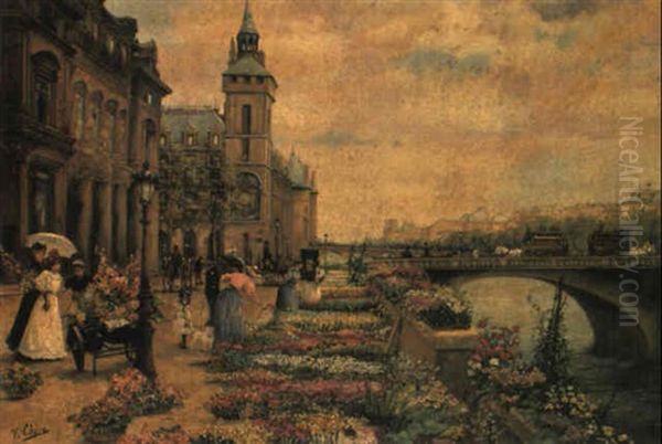 A Flower Market On The Seine - view 1