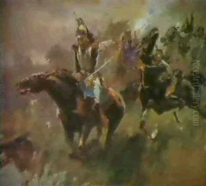 Carga De Caballeria by Ulpiano Checa y Sanz