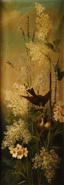 Pareja De Bodegones Con Flores Y Pajaros - view 1