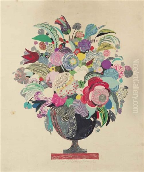 Vase Of Flowers, Projects For A Screen (2 Works), And Branched Bird (4 Works) - view 1