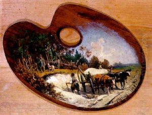 Ochsengespann In Lehmgrube by Adolf Chelius