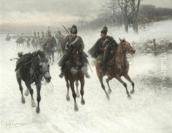 A Column Of Cavalry Officers - view 1