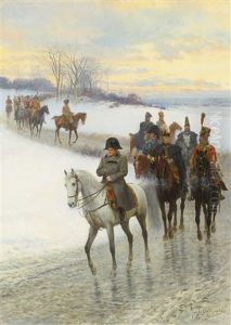 Napoleon Leading His Army by Jan van Chelminski
