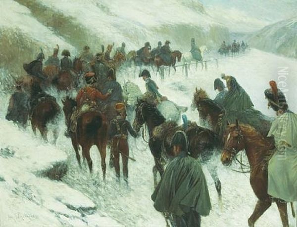 Napoleon Leading His Troops Through The Guadarrama Mountains - view 1
