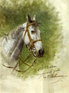 Study Of A Horse's Head by Jan van Chelminski