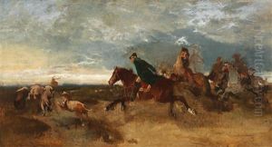 On A Hunt by Josef Chelmonski