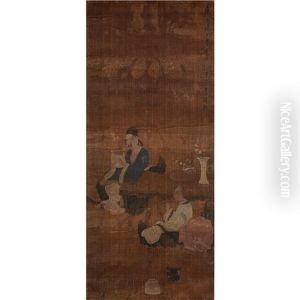 A Chinese Painting Of Scholars by Chen Hongshou