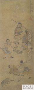 Vier Anekdoten Aus Dem Altertum (4 Works) by Chen Hongshou
