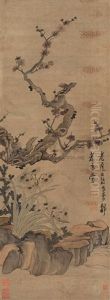 Plum Blossoms, Rocks And And Narcissus by Chen Hongshou
