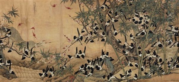 Great Happiness Auspicious Bats And Magpies - view 1