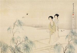Willows And Bridge by Chen Shaomei