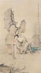 A Lady And A Dog by Chen Shaomei
