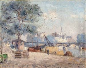 Blick Auf Den Seinequai Mit Pont Des Arts Im Hintergrund by Georges Chenard-Huche