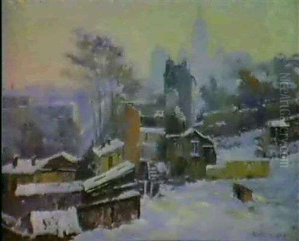 Montmartre At Twilight In Winter - view 1